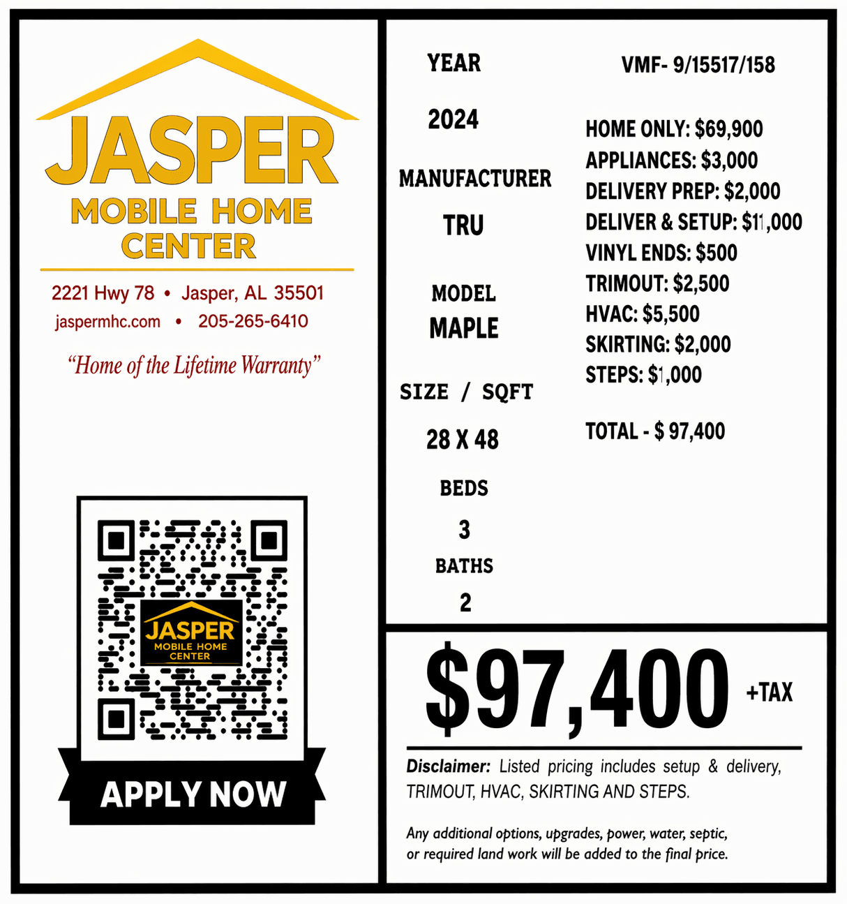 Tru maple  home features