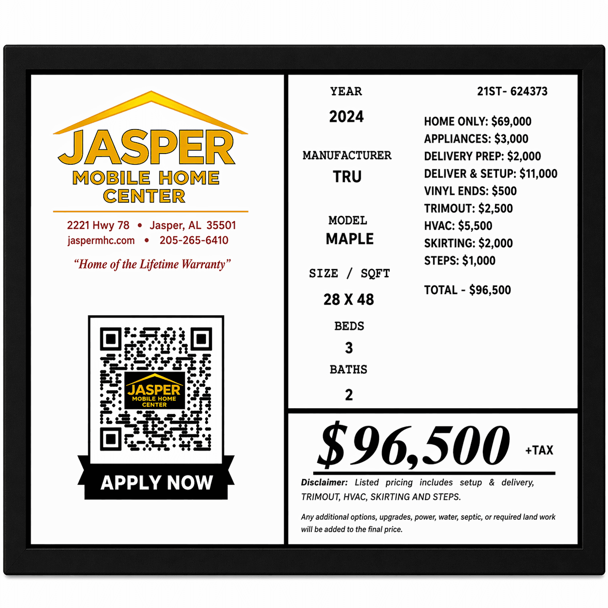 Tru maple  home features